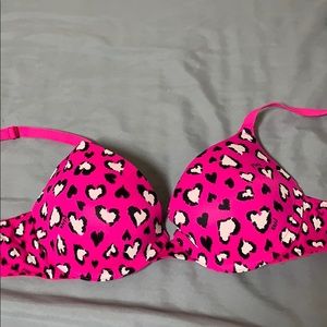 Pink bra.